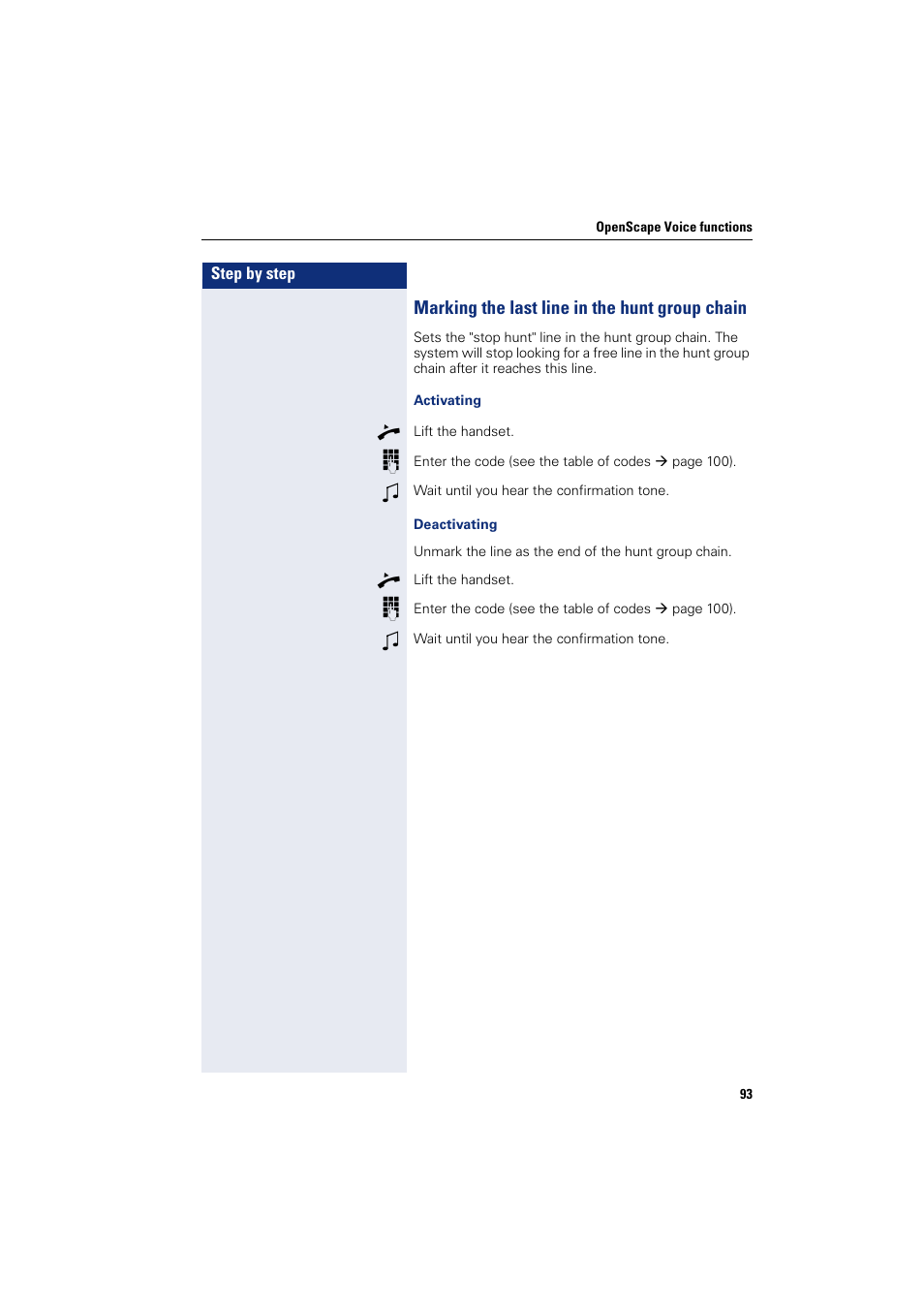 Marking the last line in the hunt group chain | Siemens OPENSTAGE 20 5000 User Manual | Page 93 / 130