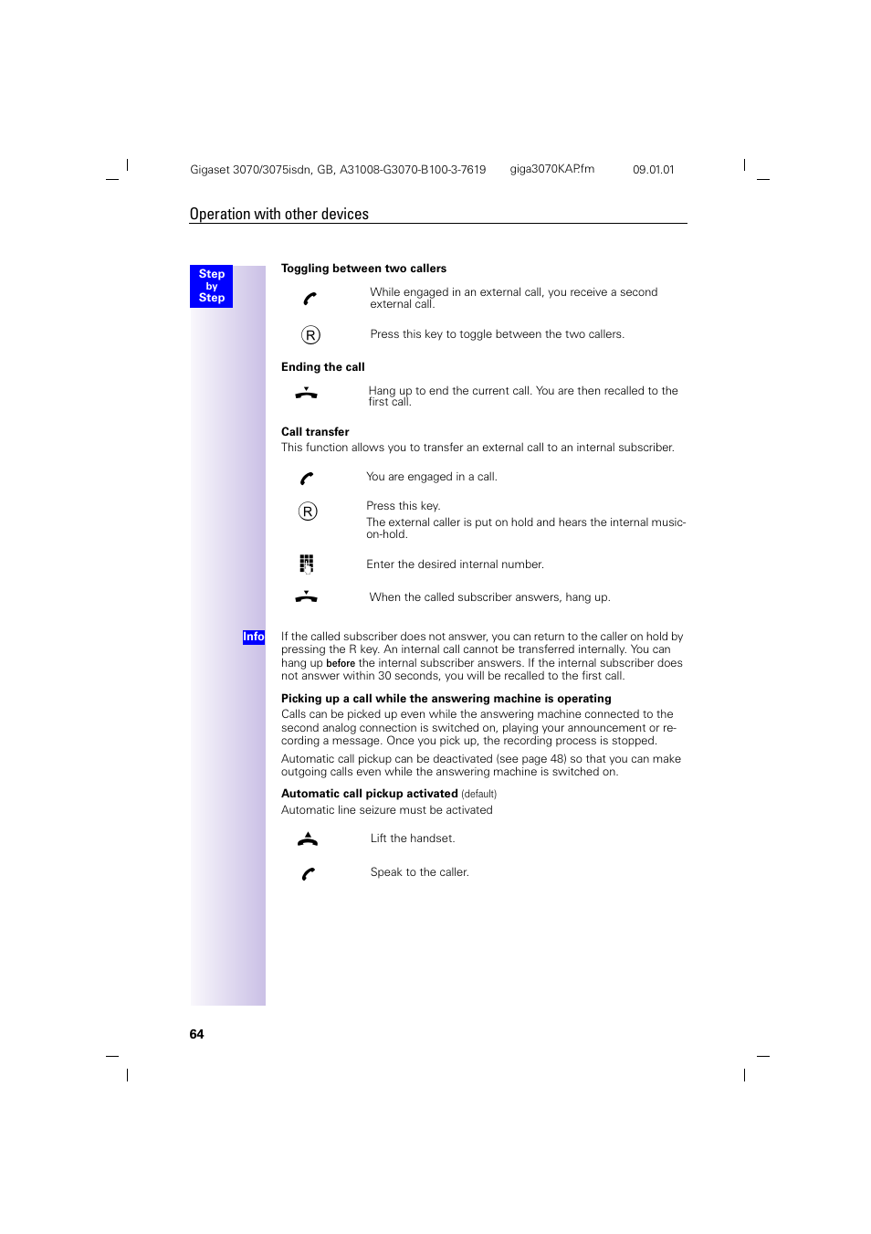 Operation with other devices | Siemens Gigaset 75 User Manual | Page 68 / 83