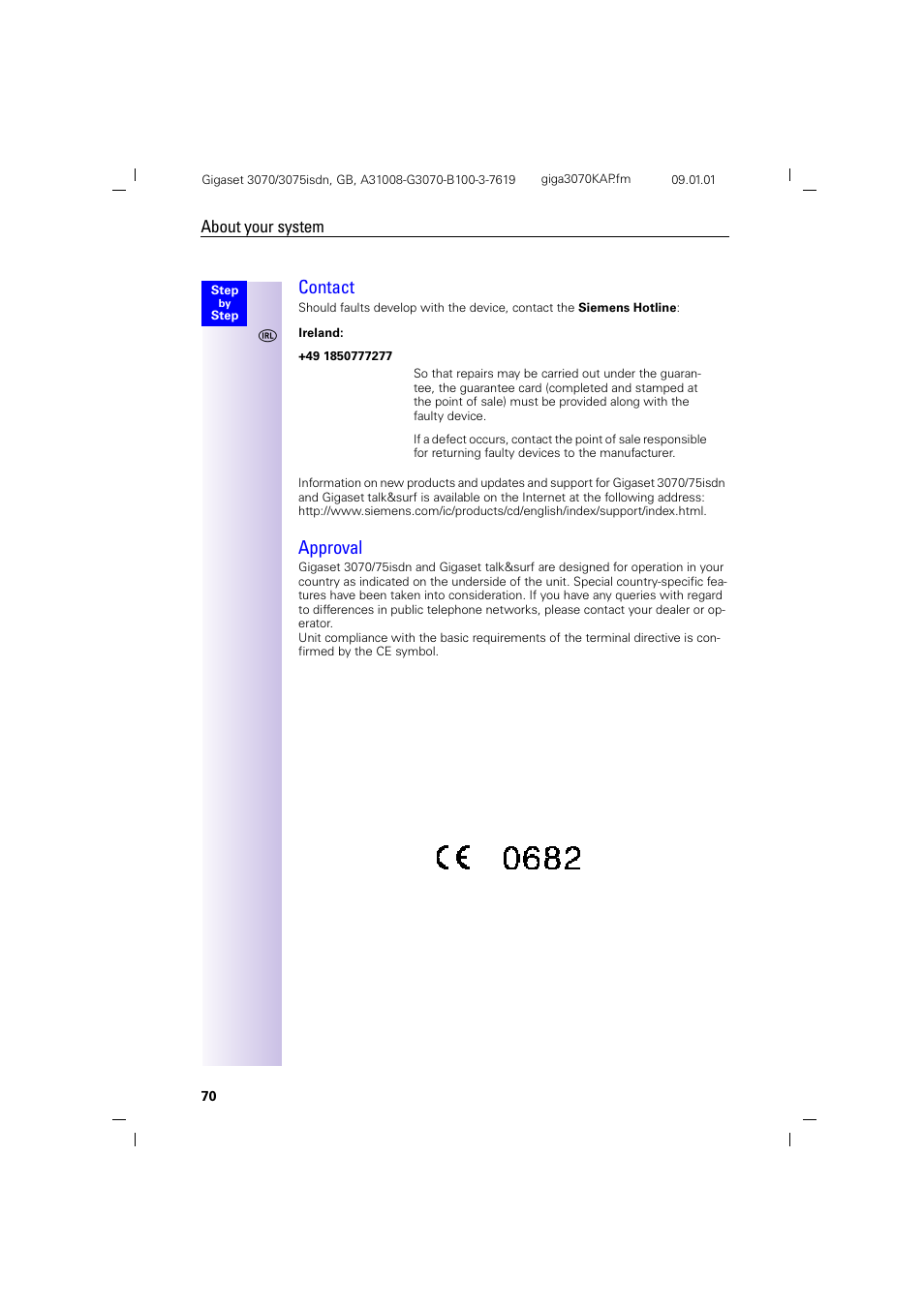 H2.pb - contact, H2 - approval, Contact | Approval, About your system | Siemens Gigaset 75 User Manual | Page 74 / 83