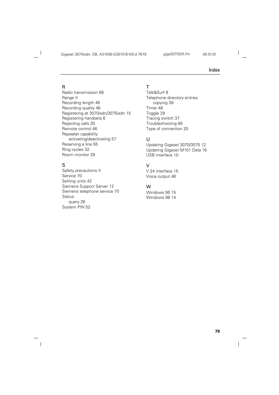 Siemens Gigaset 75 User Manual | Page 83 / 83