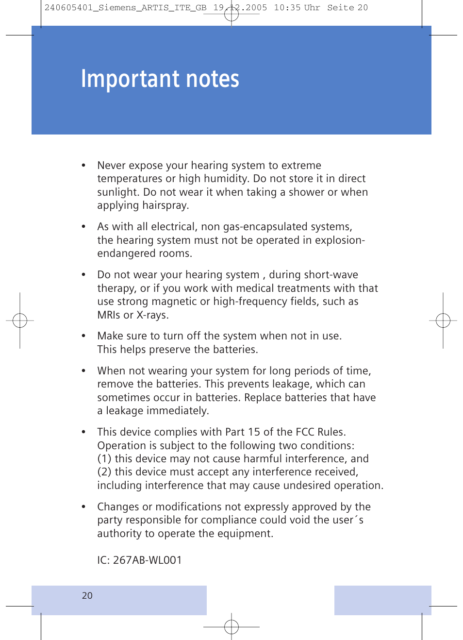 Siemens hearing systems User Manual | Page 20 / 24