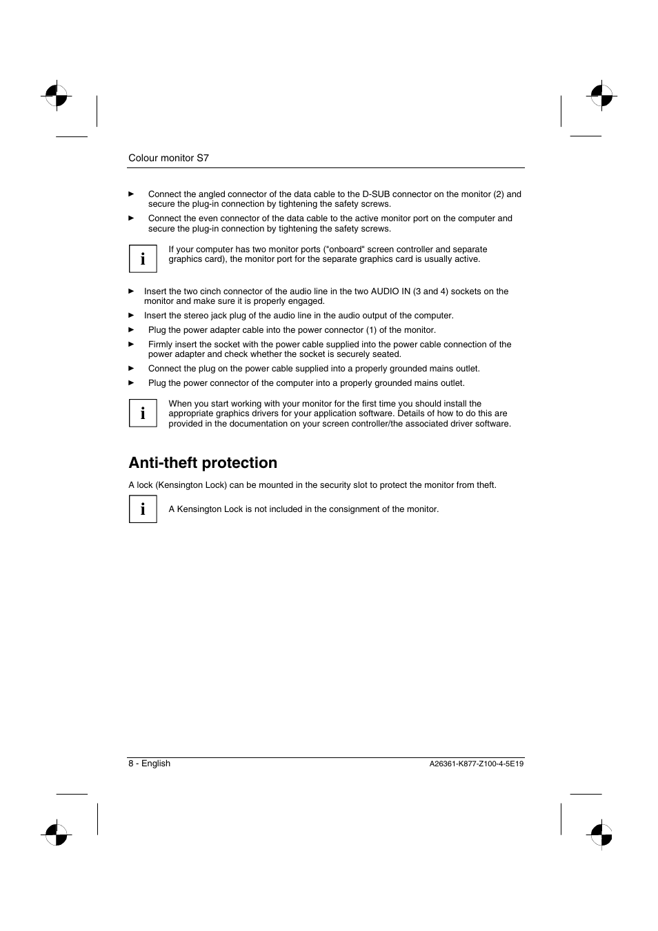 Anti-theft protection | Siemens S7 User Manual | Page 10 / 21