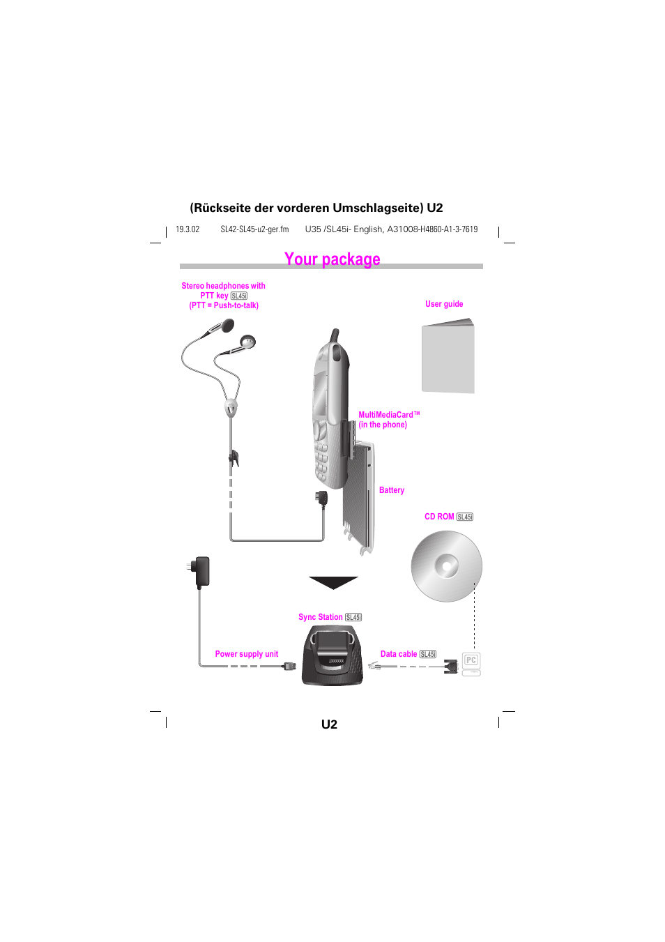 Your package | Siemens SL42 User Manual | Page 2 / 96