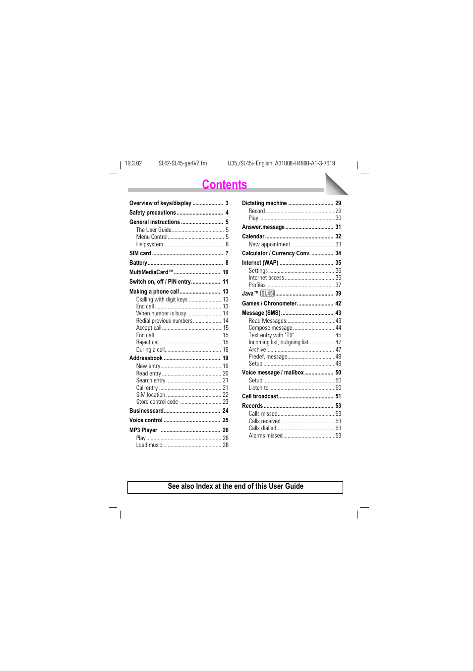 Siemens SL42 User Manual | Page 3 / 96