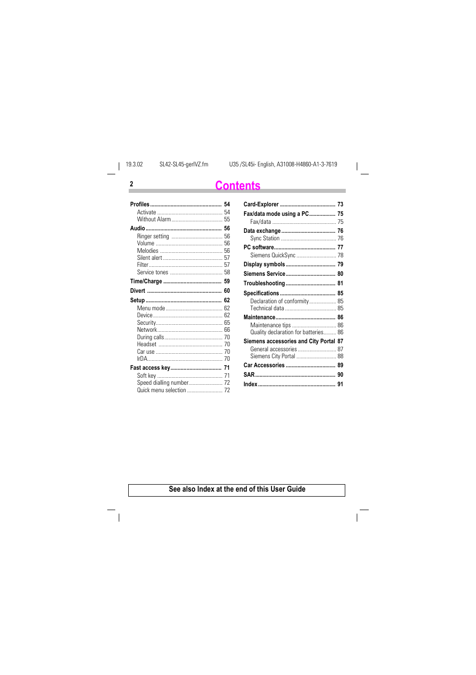 Siemens SL42 User Manual | Page 4 / 96