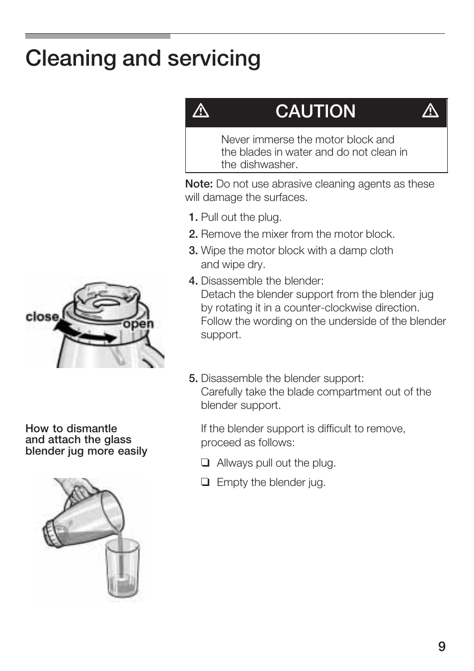 Cleaning and servicing, Dcaution d | Siemens MB 11000 UC User Manual | Page 9 / 48