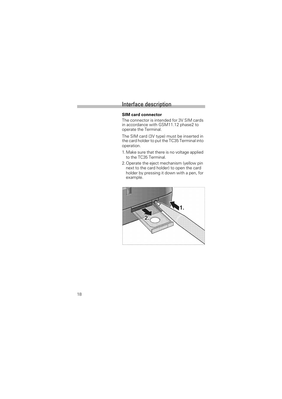 Interface description | Siemens Terminal TC35 User Manual | Page 20 / 39