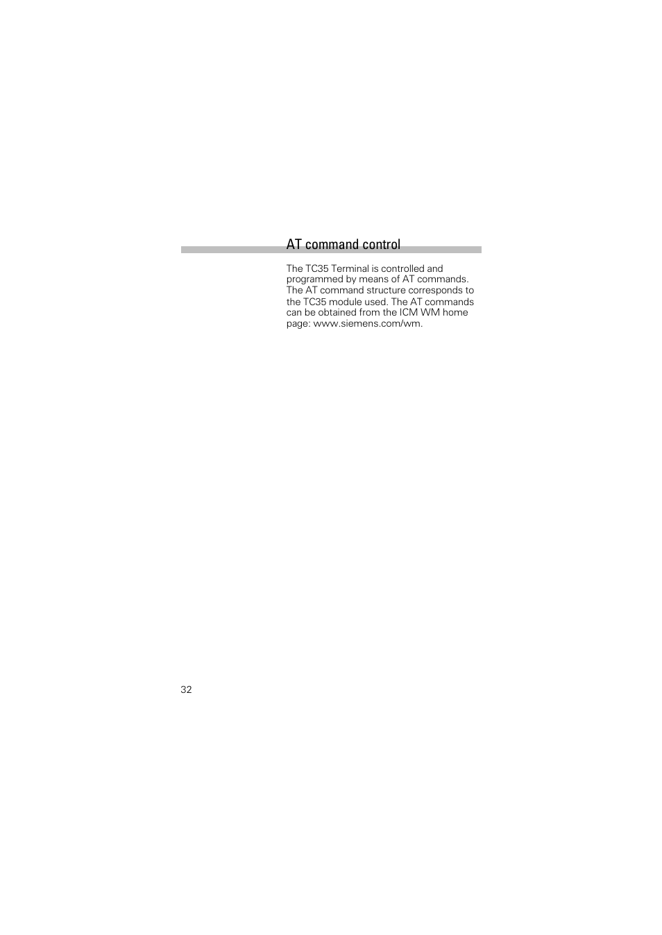 At command control | Siemens Terminal TC35 User Manual | Page 34 / 39