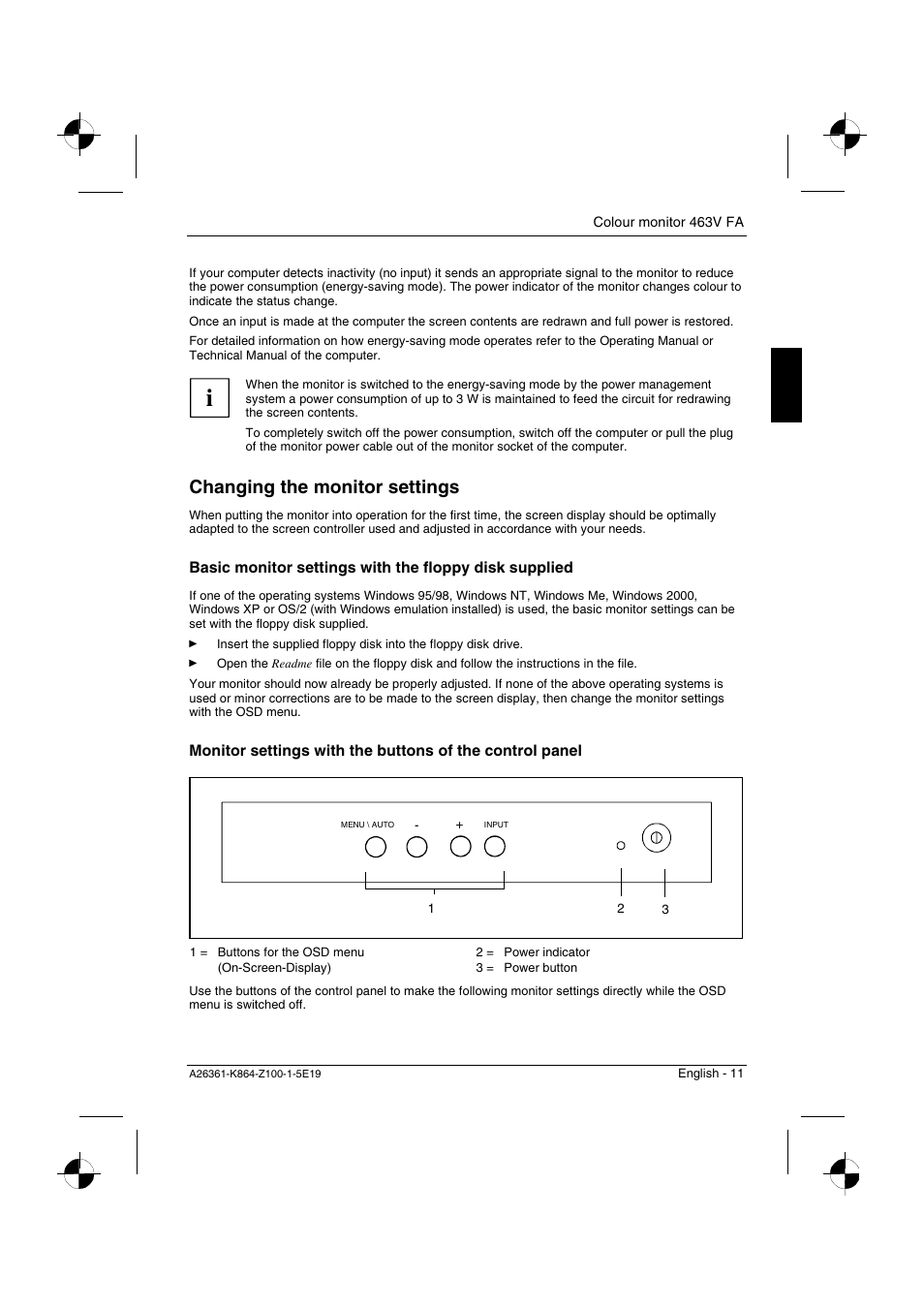 Changing the monitor settings | Siemens 463V FA User Manual | Page 13 / 26