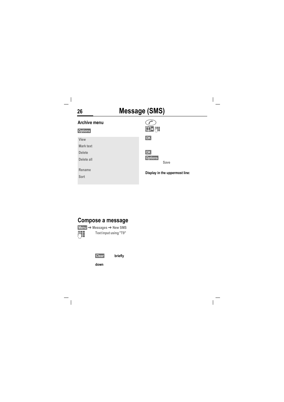 Message (sms), Compose a message | Siemens MT50 User Manual | Page 28 / 96