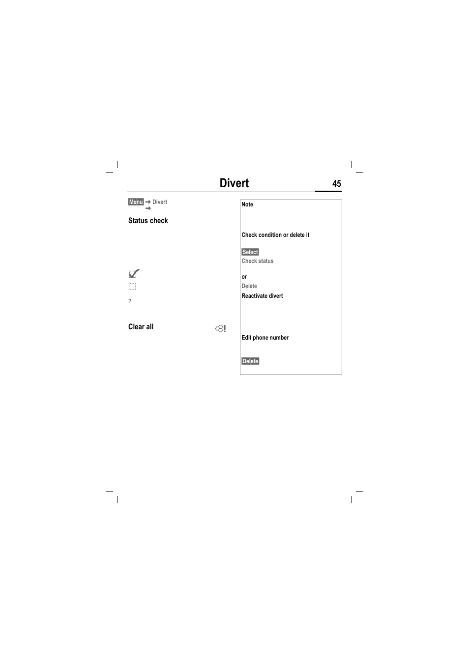 Divert | Siemens MT50 User Manual | Page 47 / 96