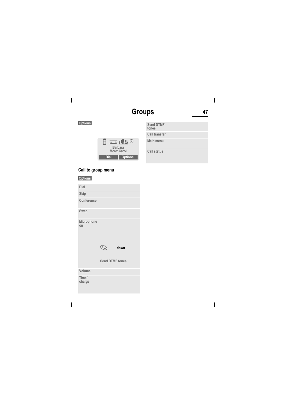 Groups | Siemens MT50 User Manual | Page 49 / 96