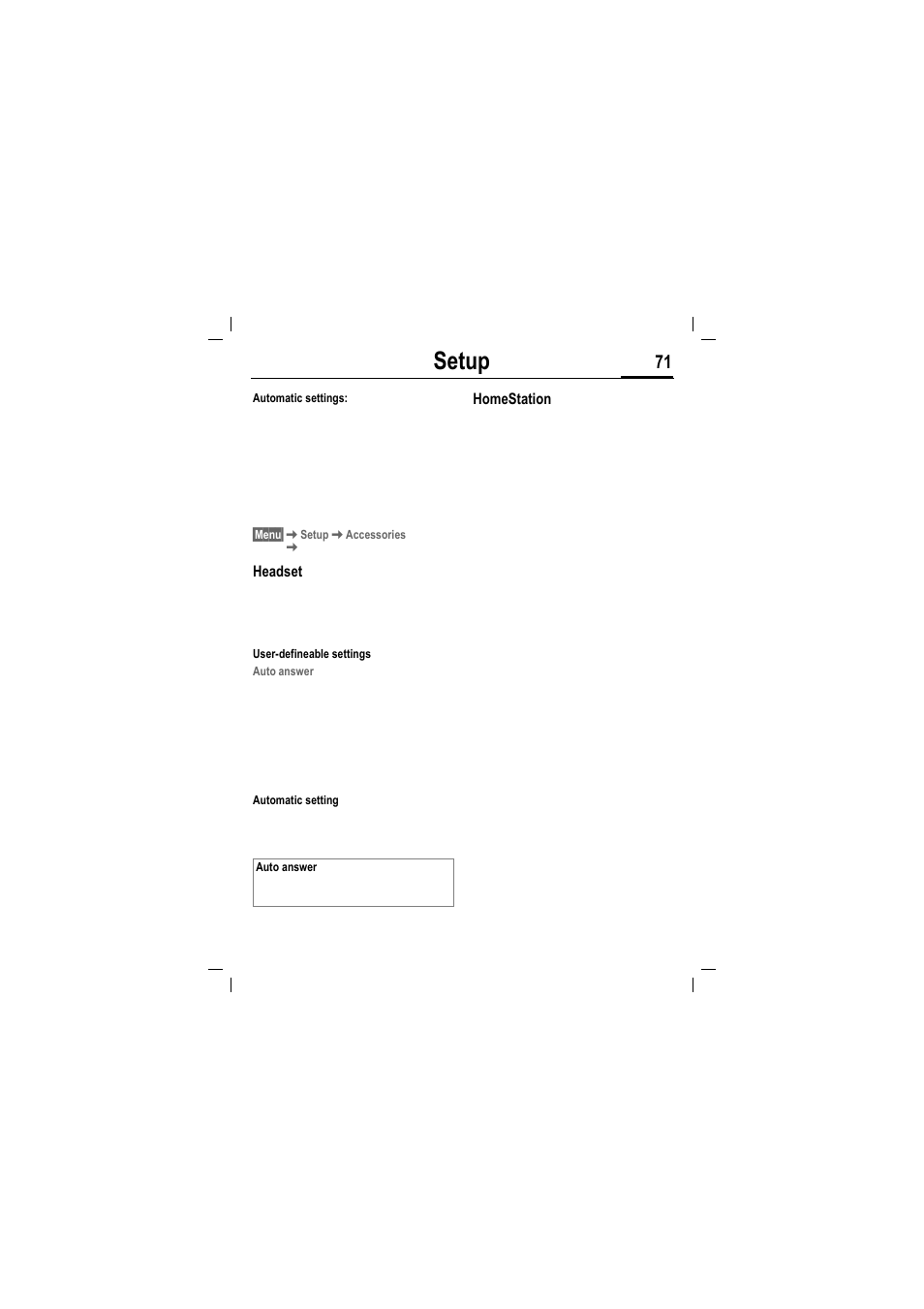 Setup | Siemens MT50 User Manual | Page 73 / 96