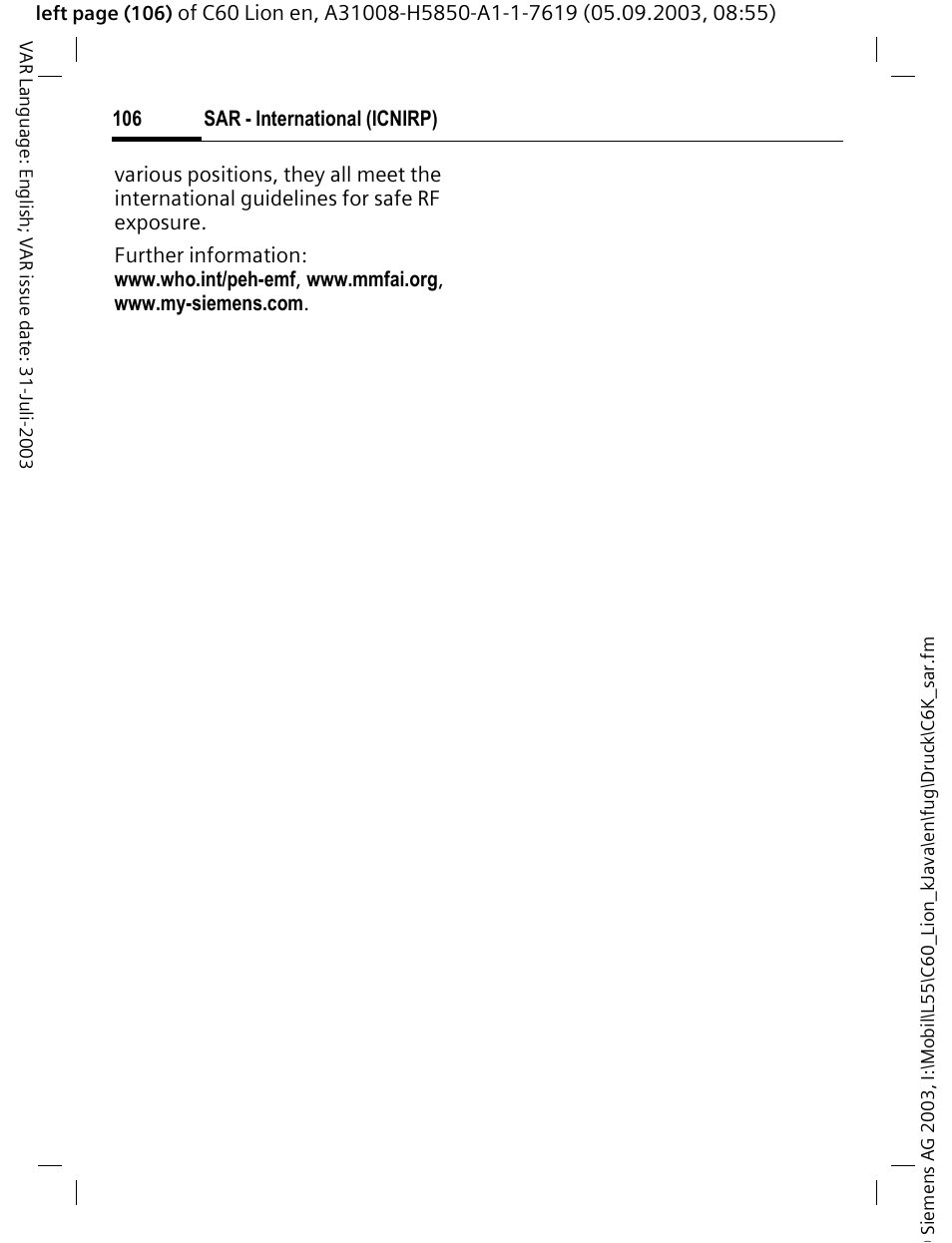 Siemens C60 User Manual | Page 107 / 112