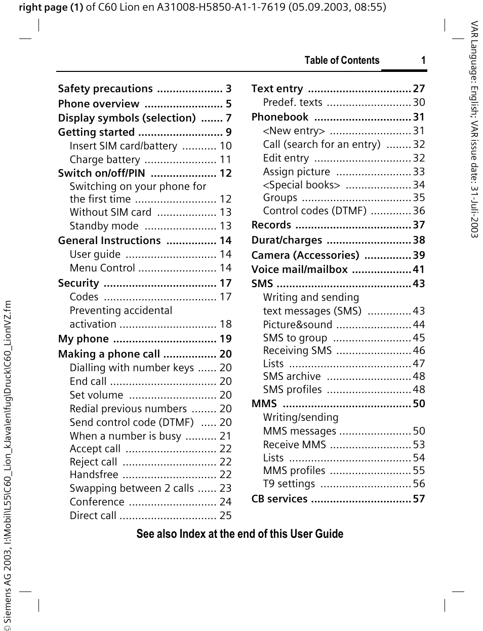 Siemens C60 User Manual | Page 2 / 112