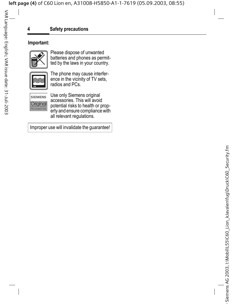 Siemens C60 User Manual | Page 5 / 112