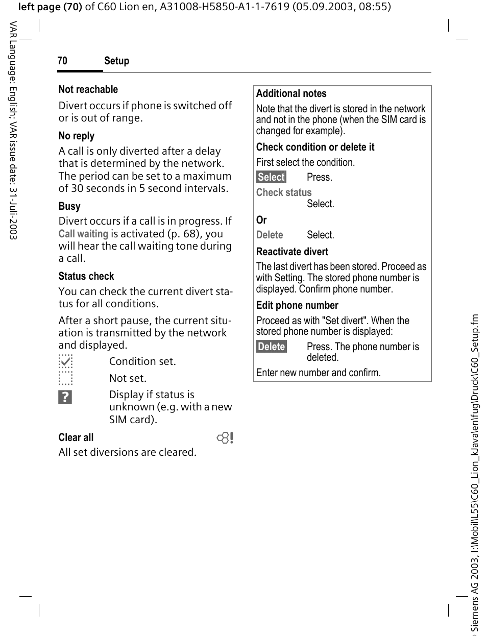 Siemens C60 User Manual | Page 71 / 112