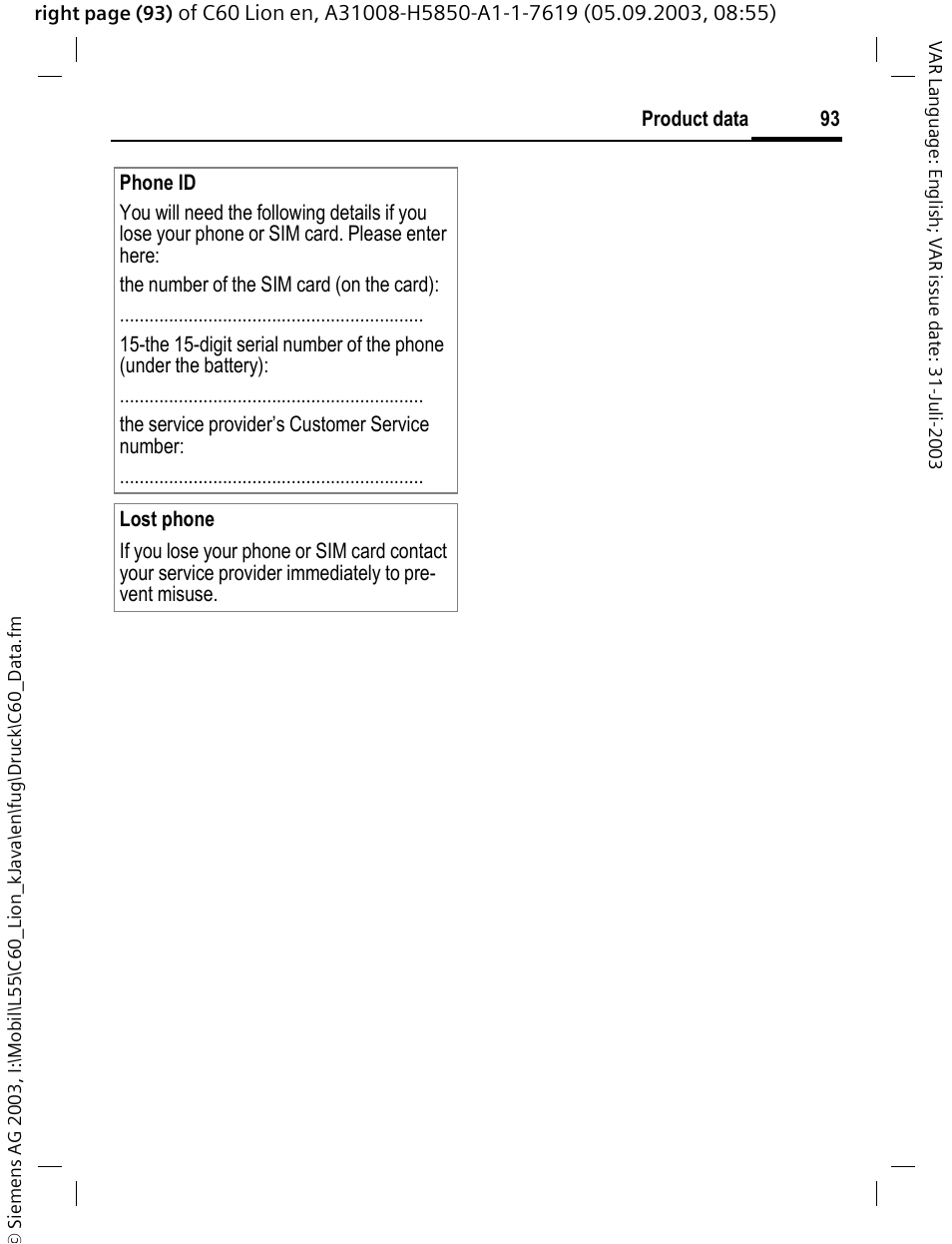 Siemens C60 User Manual | Page 94 / 112