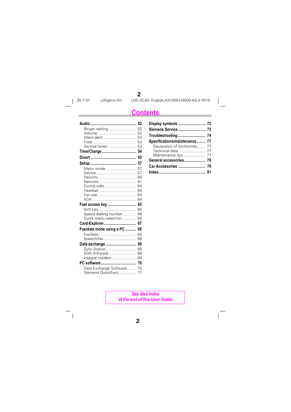 Rqwhqwv | Siemens SL 42 User Manual | Page 4 / 86