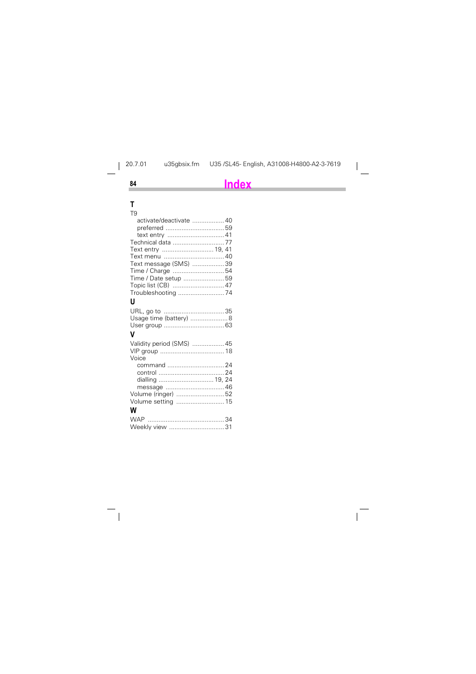 Siemens SL 42 User Manual | Page 86 / 86