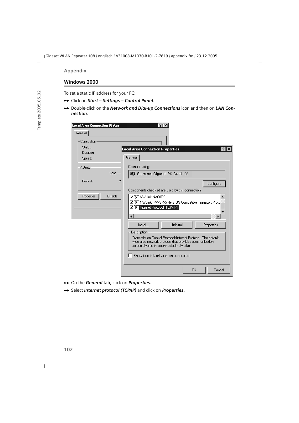 Windows 2000 | Siemens 108 User Manual | Page 104 / 143