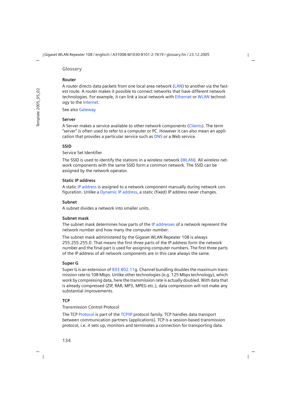 Ssid, And the cor, See p | Can r, Static ip address, Router, Is a, Server, Subnet mask, Manually (see | Siemens 108 User Manual | Page 136 / 143