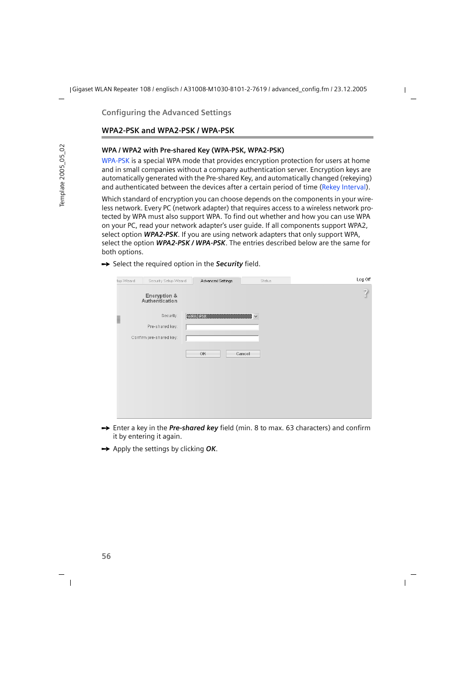 Wpa2-psk and wpa2-psk / wpa-psk | Siemens 108 User Manual | Page 58 / 143