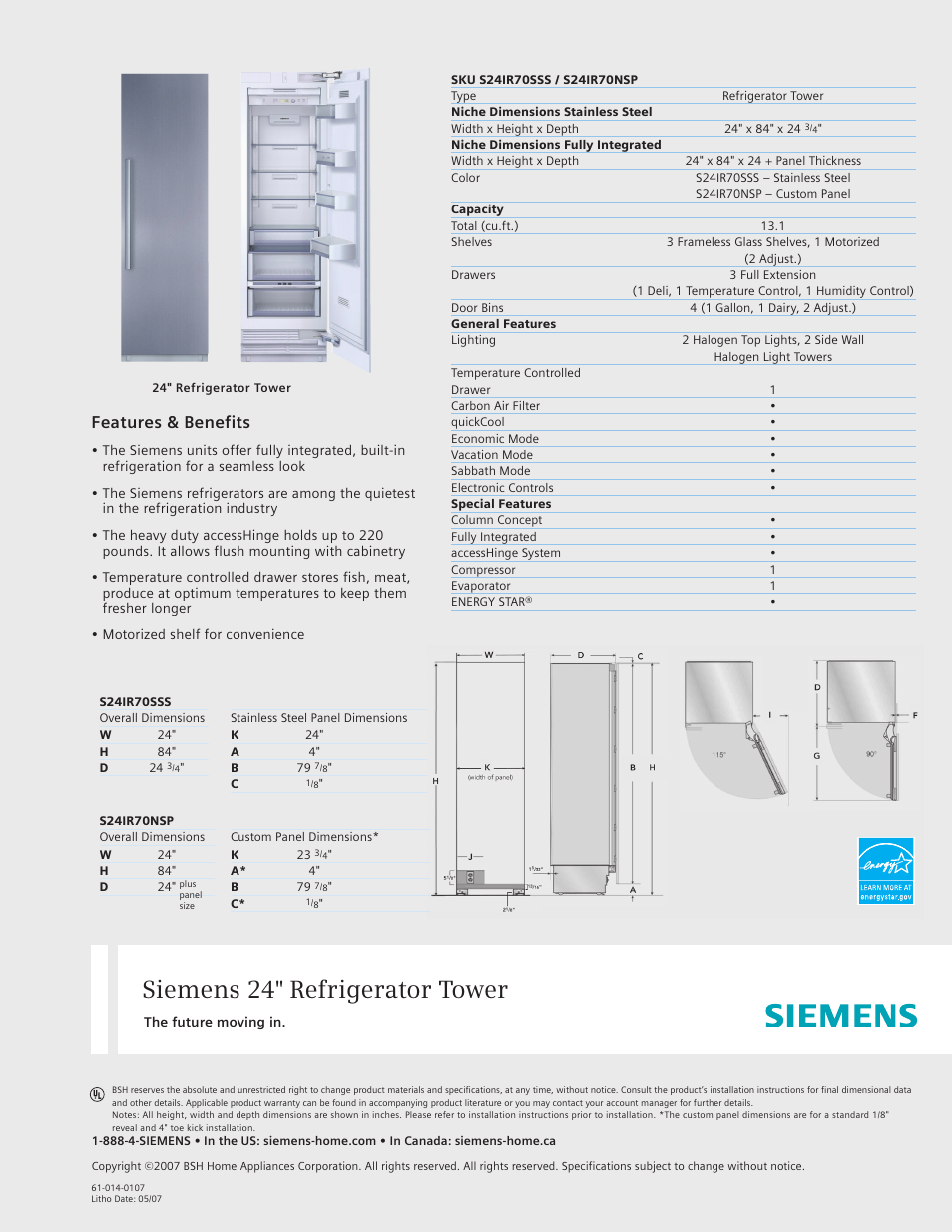 Siemens S24IR70SSS User Manual | 1 page