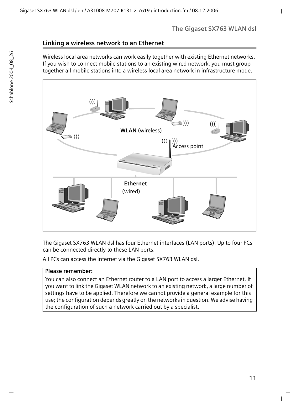 Linking a wireless network to an ethernet | Siemens SX763 User Manual | Page 11 / 156