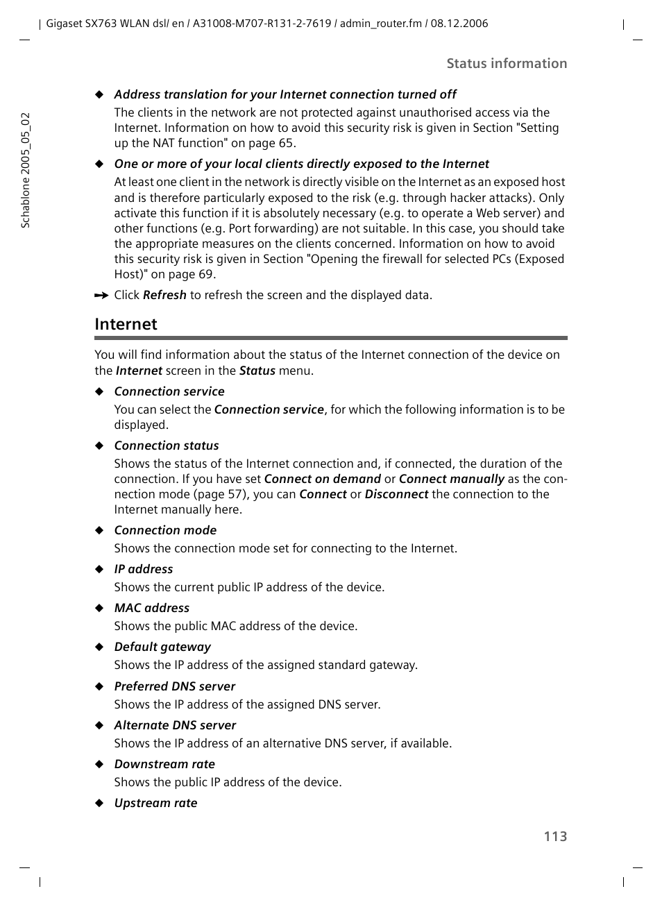 Internet | Siemens SX763 User Manual | Page 113 / 156