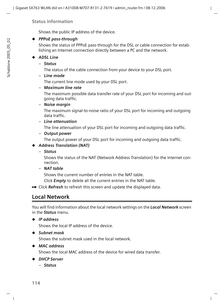 Local network | Siemens SX763 User Manual | Page 114 / 156