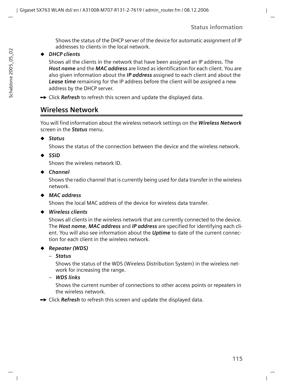 Wireless network | Siemens SX763 User Manual | Page 115 / 156