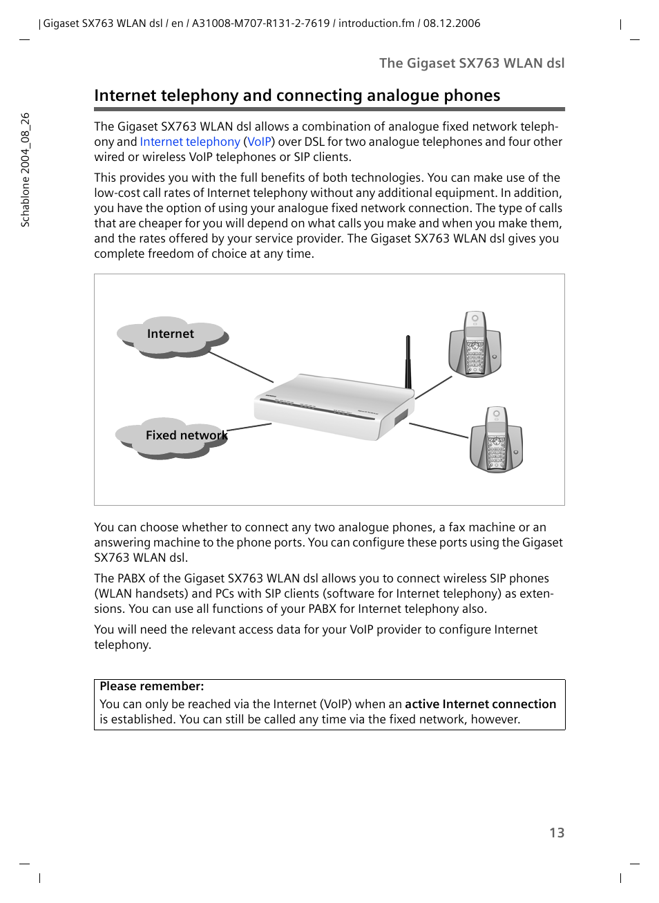 Internet telephony and connecting analogue phones | Siemens SX763 User Manual | Page 13 / 156