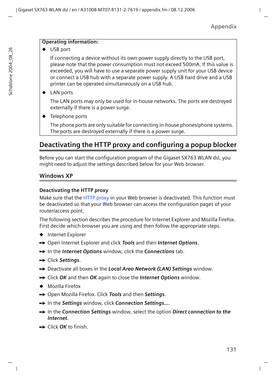 Windows xp | Siemens SX763 User Manual | Page 131 / 156