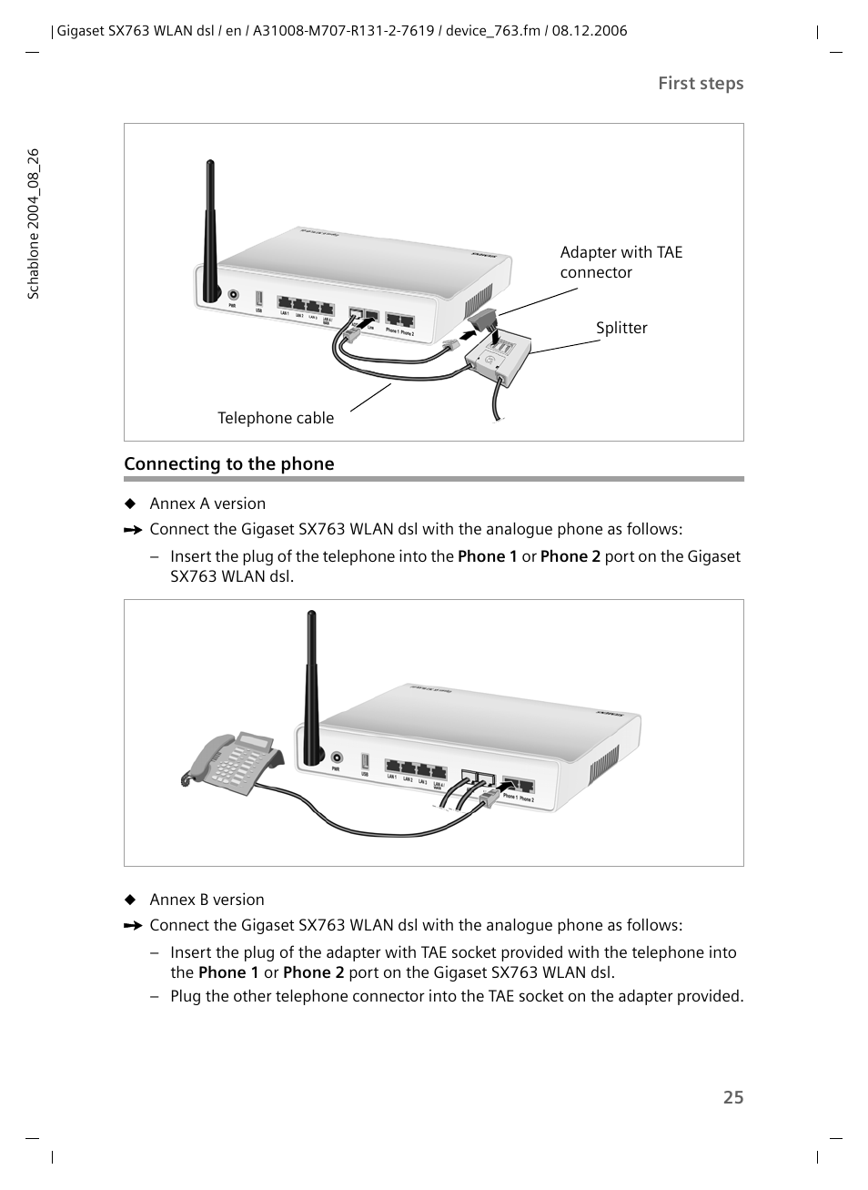 Connecting to the phone | Siemens SX763 User Manual | Page 25 / 156