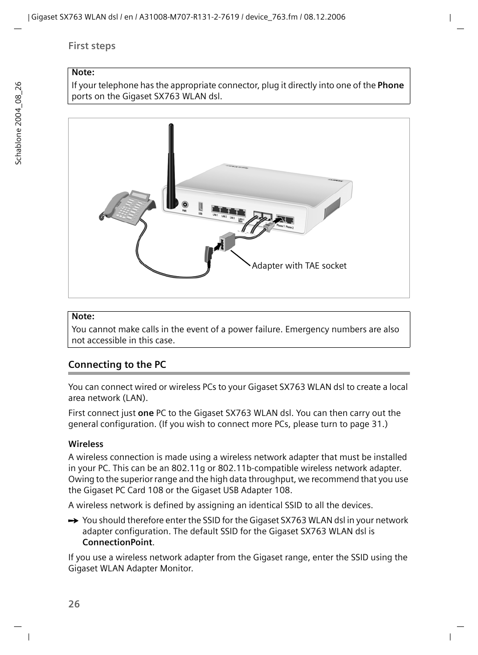 Connecting to the pc | Siemens SX763 User Manual | Page 26 / 156