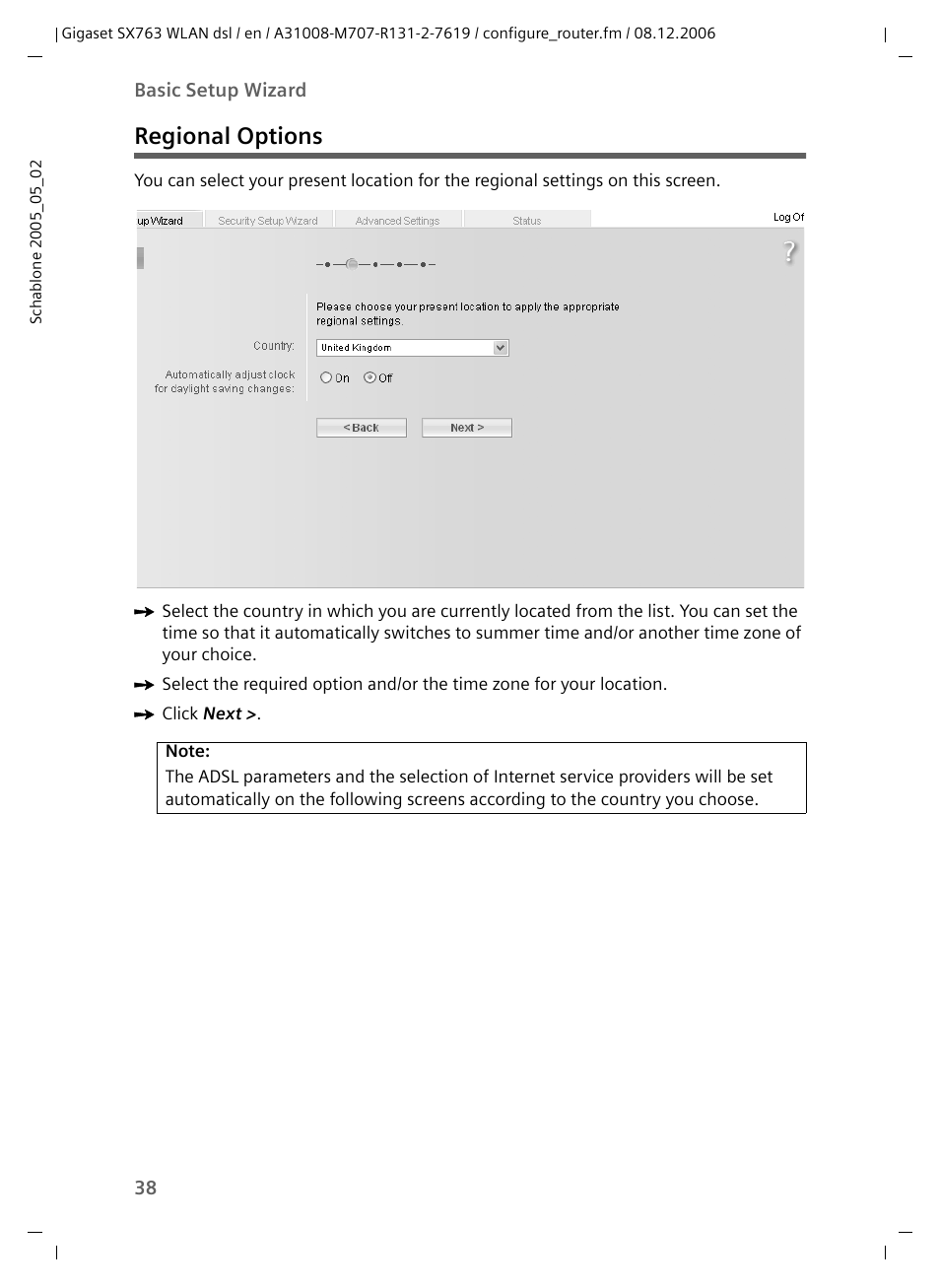 Regional options | Siemens SX763 User Manual | Page 38 / 156