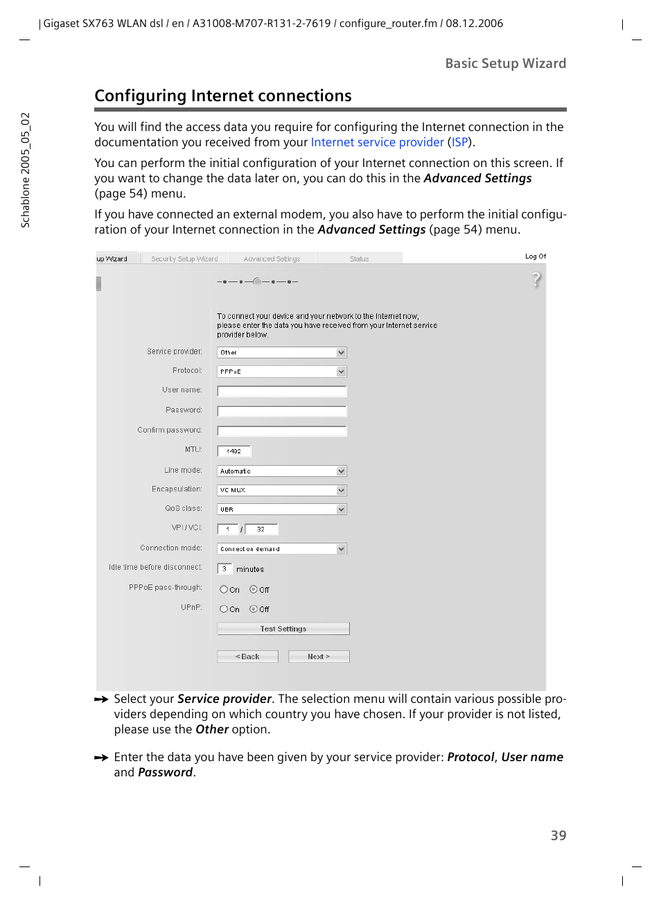 Configuring internet connections | Siemens SX763 User Manual | Page 39 / 156