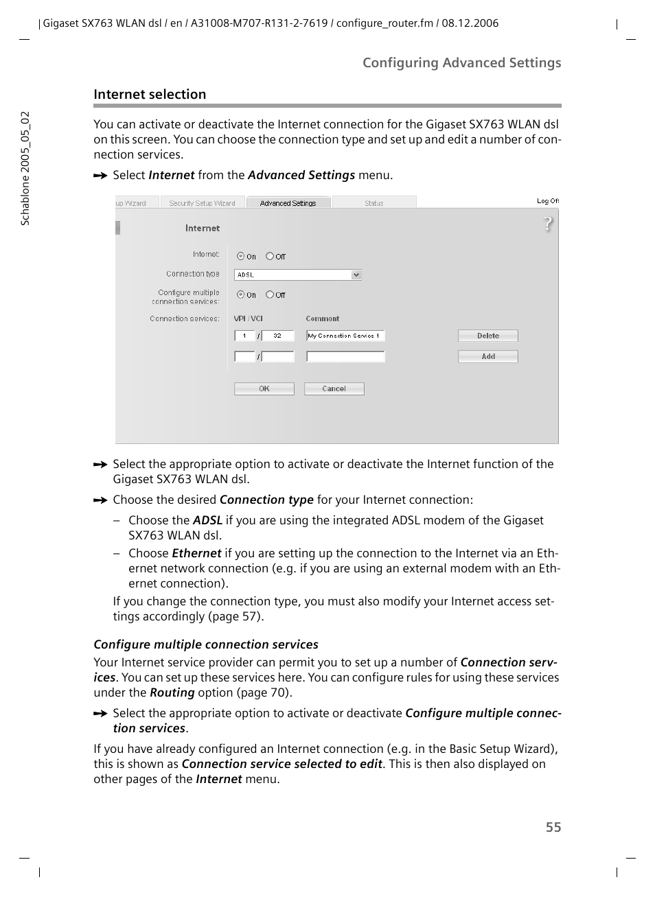 Internet selection | Siemens SX763 User Manual | Page 55 / 156