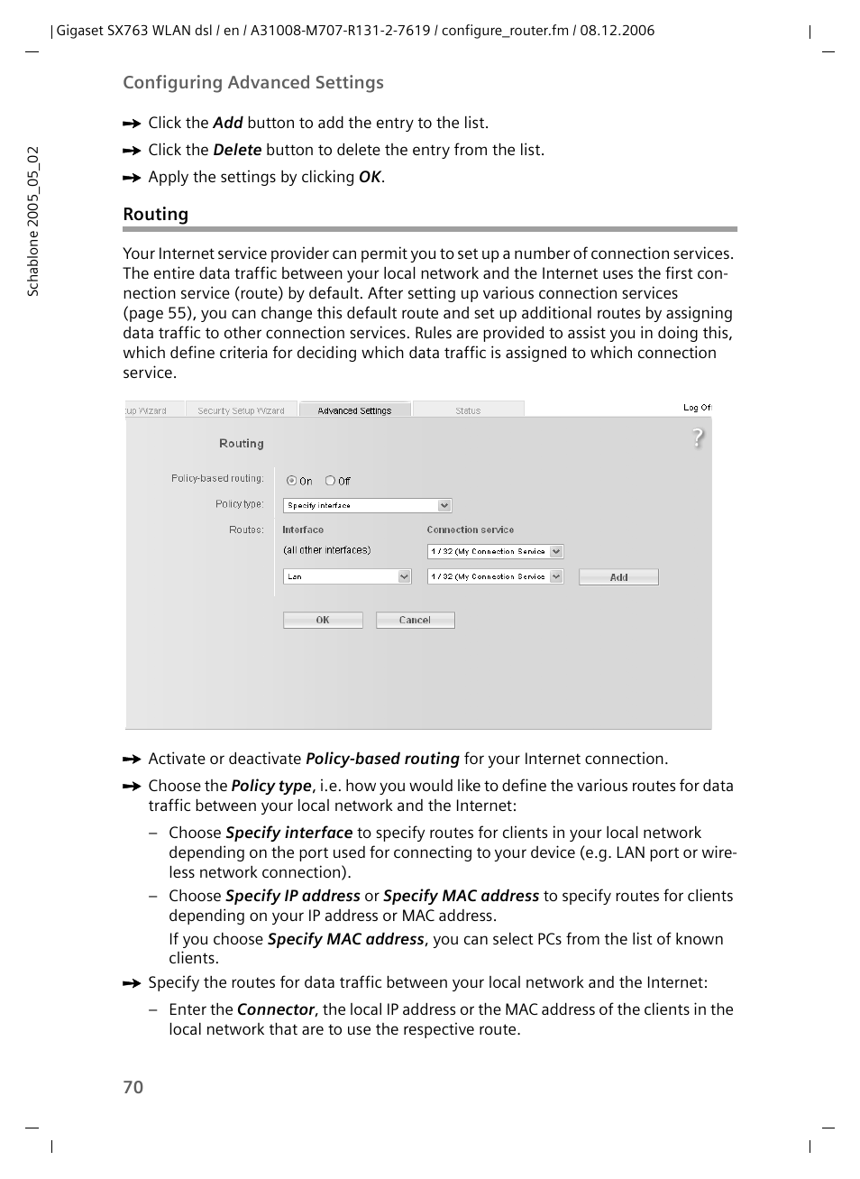 Routing | Siemens SX763 User Manual | Page 70 / 156