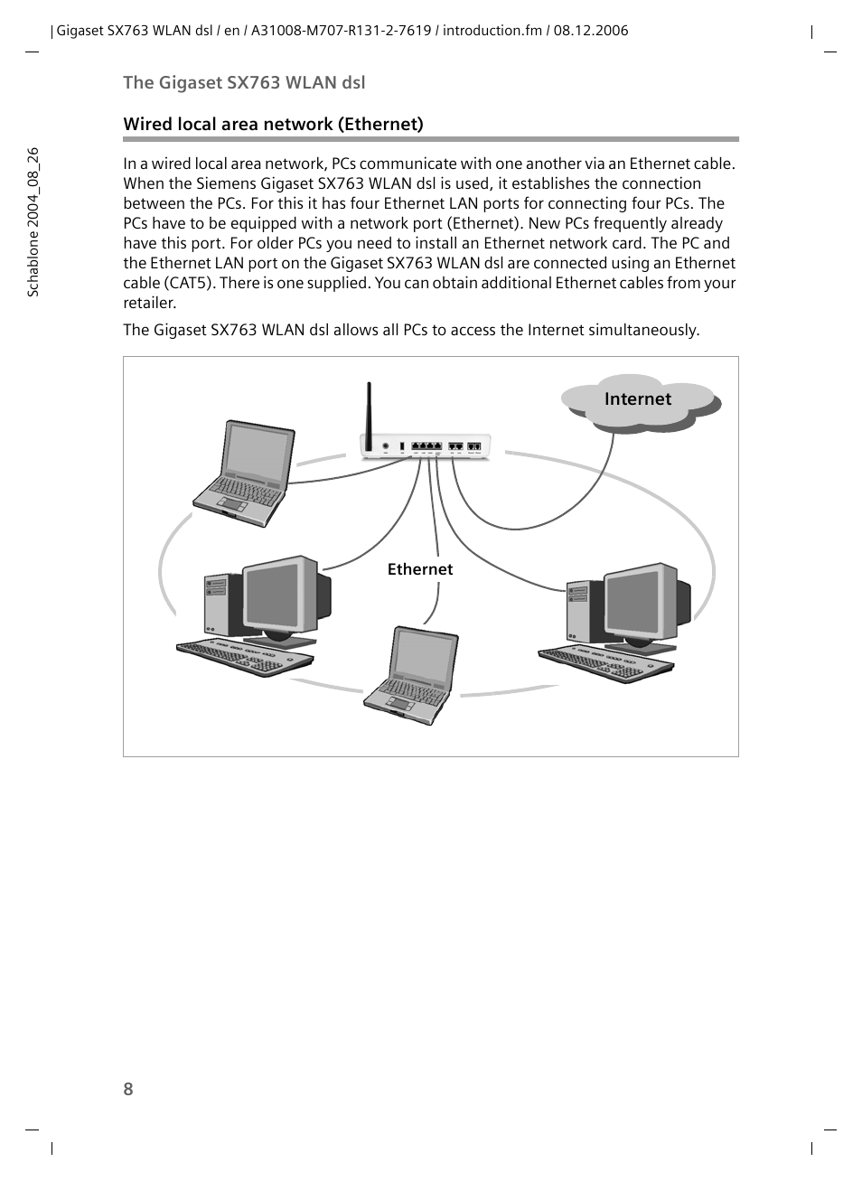 Wired local area network (ethernet) | Siemens SX763 User Manual | Page 8 / 156