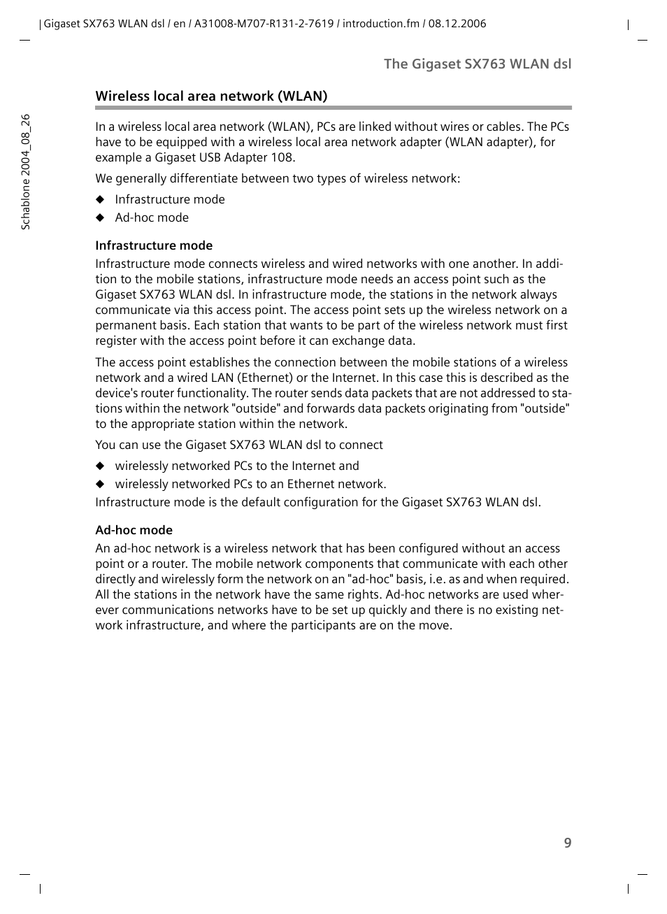 Wireless local area network (wlan) | Siemens SX763 User Manual | Page 9 / 156