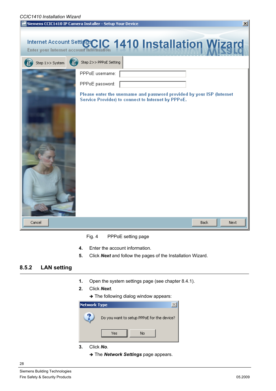 2 lan setting | Siemens CCIC1410 User Manual | Page 28 / 96