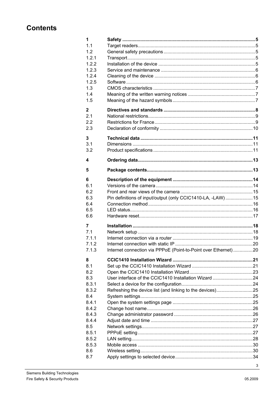 Siemens CCIC1410 User Manual | Page 3 / 96