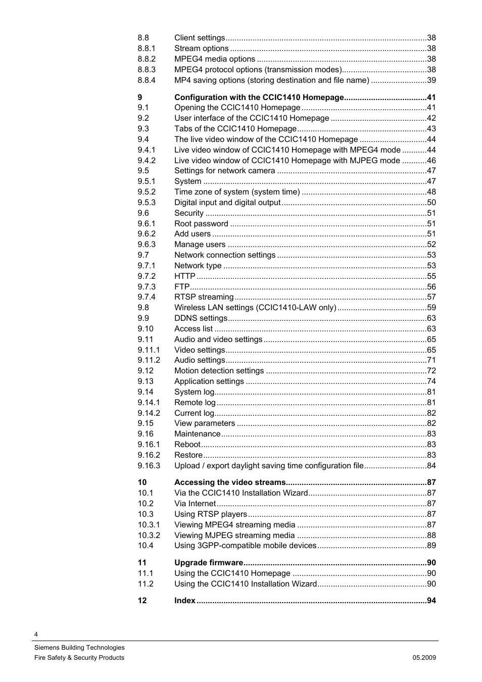 Siemens CCIC1410 User Manual | Page 4 / 96