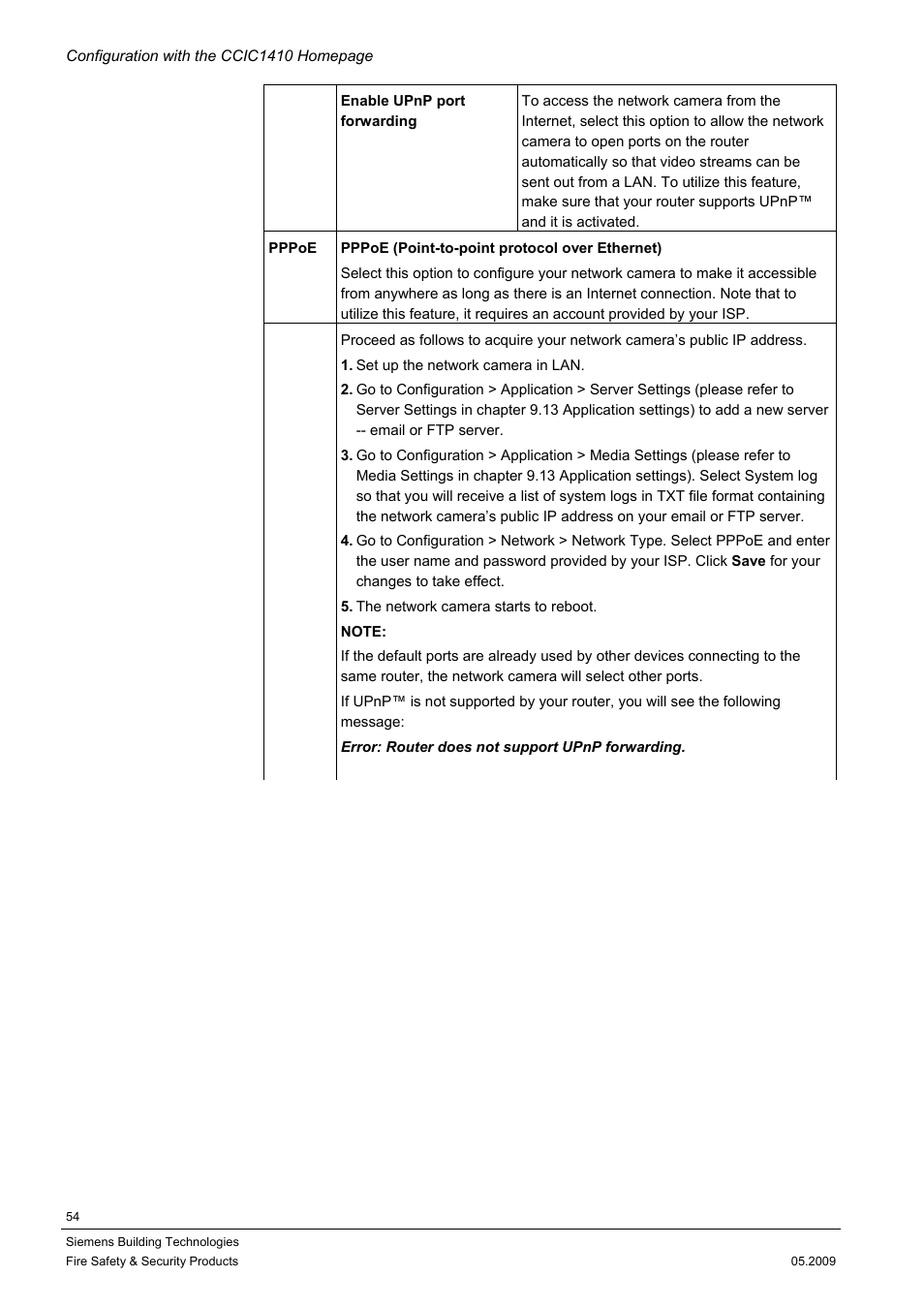 Siemens CCIC1410 User Manual | Page 54 / 96