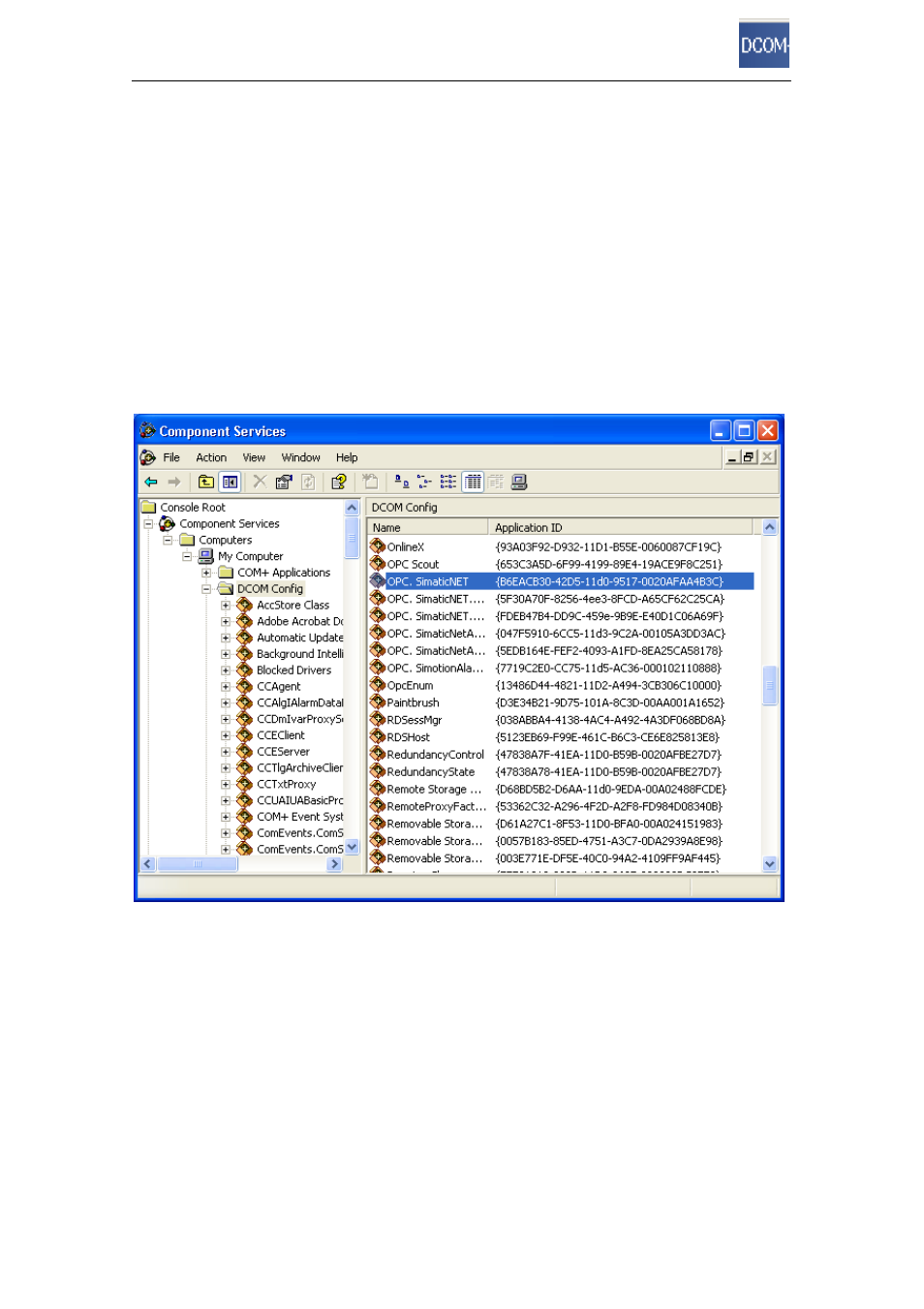 4 dcom configuration / “applications” tab | Siemens Commissioning PC Stations C79000-G8976-C156-07 User Manual | Page 260 / 300