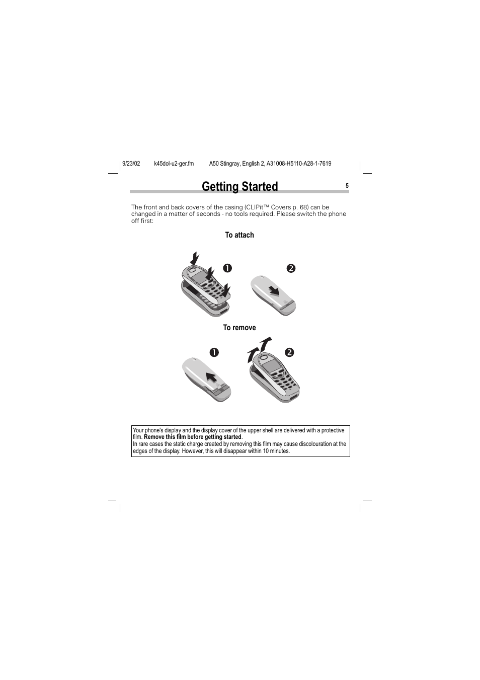 Getting started | Siemens 1168 User Manual | Page 10 / 79