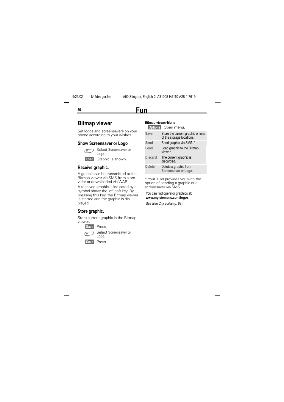 Bitmap viewer | Siemens 1168 User Manual | Page 41 / 79