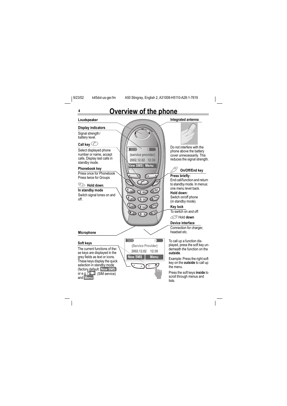 Overview of the phone | Siemens 1168 User Manual | Page 9 / 79